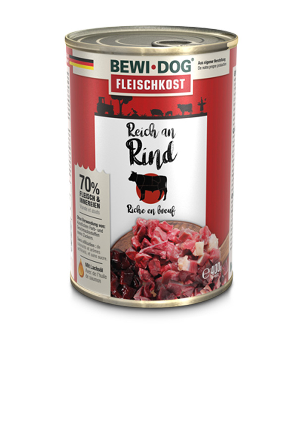 BEWI DOG Fleischkost Reich an Rind
