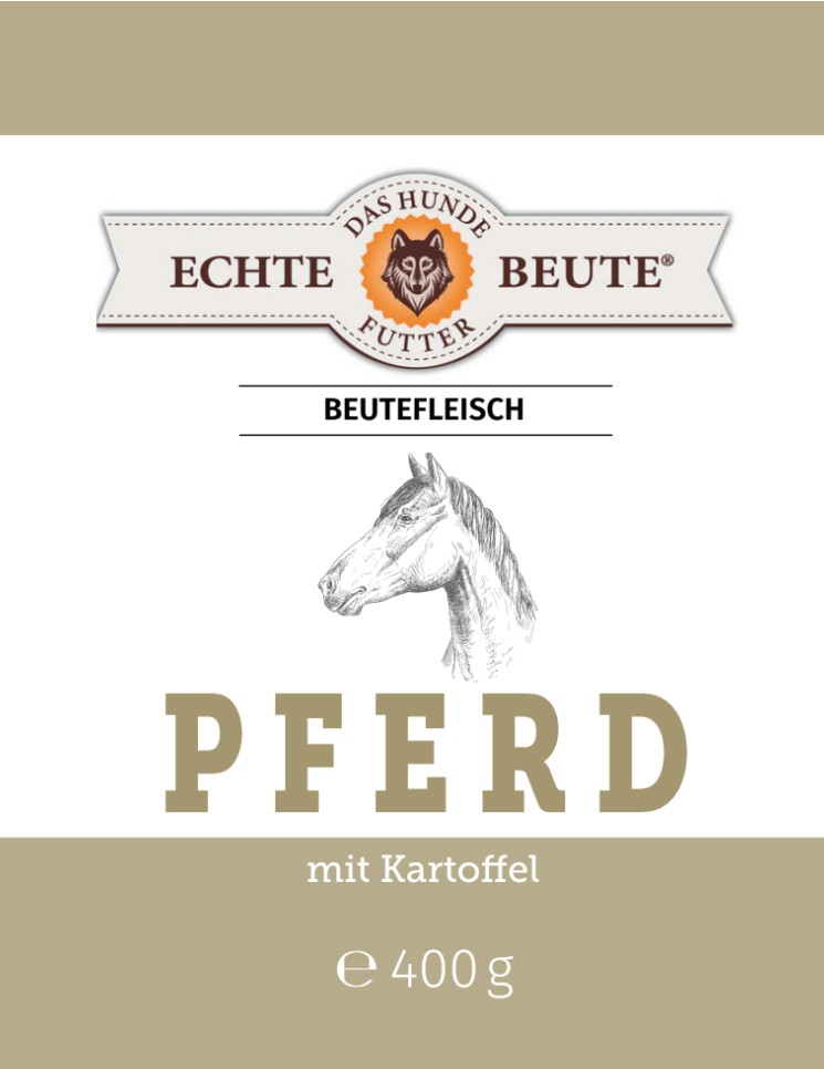 Echte Beute Beutefleisch Sensitive Pferd mit Kartoffeln, 400g Dose