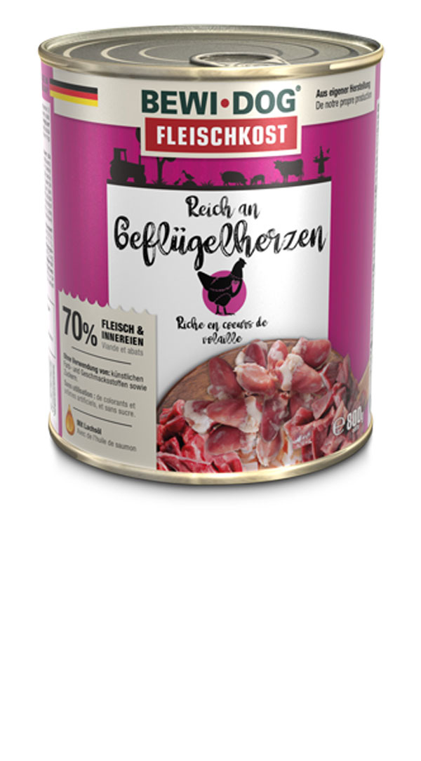 BEWI DOG Fleischkost Reich an Geflügelherzen BEWI DOG Fleischkost Reich an Geflügelherzen