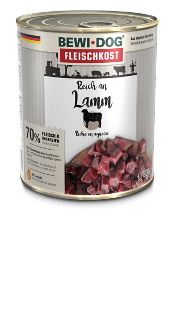 BEWI DOG Fleischkost Reich an Lamm, 800g BEWI DOG Fleischkost Reich an Lamm, 800g