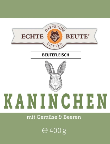 Echte Beute Beutefleisch Sensitive Kaninchen mt Gemüse & Beeren, 400g Dose