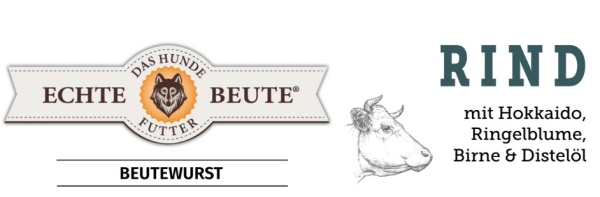 Echte Beute Beute-Wurst Rind mit Hokkaido, Ringelblume, Birne & Distelöl, getreidefrei, 400 g