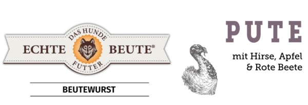 Echte Beute Beute-Wurst Pute mit Hirse, Apfel & Rote Beete, 400 g